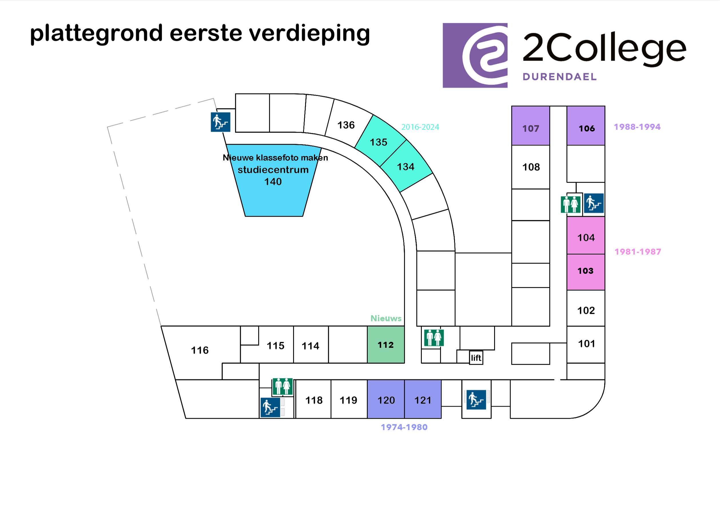 Plattegrond 1e verdieping